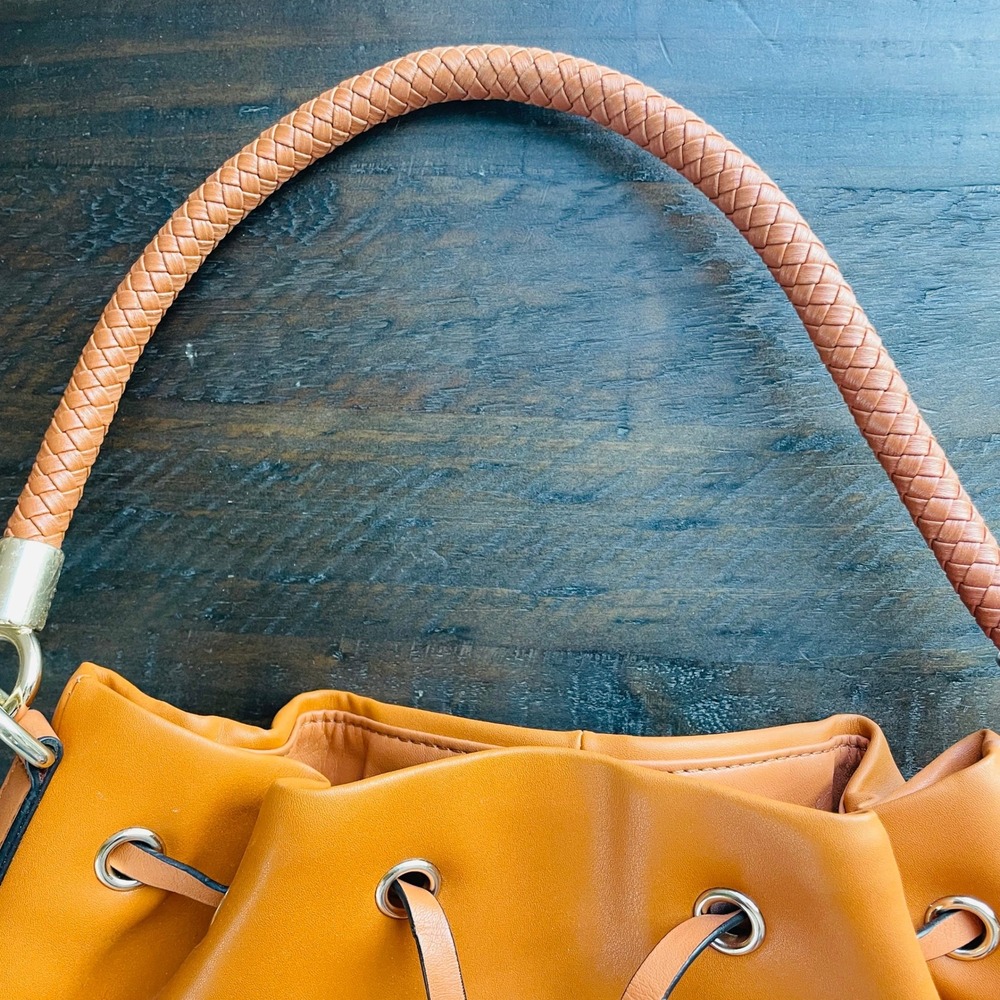 Bostanten Leather Bucket Bag Drawstring Shoulder Hobo Handbag Purse - Picture 4 of 7